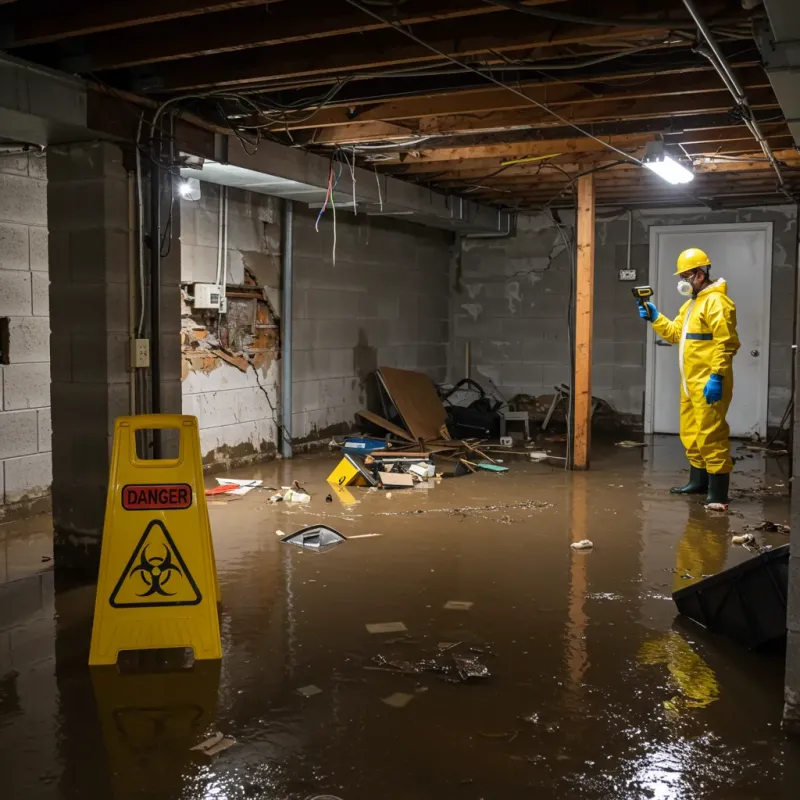 Flooded Basement Electrical Hazard in Sumter County, AL Property